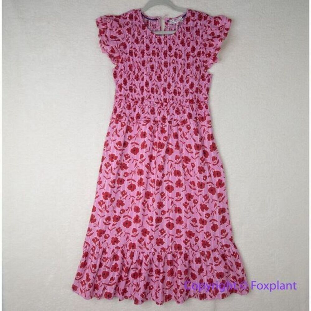 New!  Vineyard Vines Rock Rose Floral Smocked Midi‎ Dress, size M - Picture 2 of 15